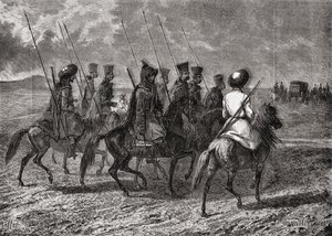 Cosaques russes au XVIIIe siècle - French School